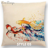 Linen Cushion Covers - Animals Watercolor Art