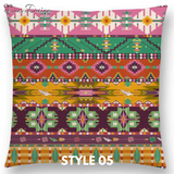 Linen Cushion Covers - Aztec Abstract Geometric Patterns