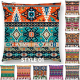 Linen Cushion Covers - Aztec Abstract Geometric Patterns