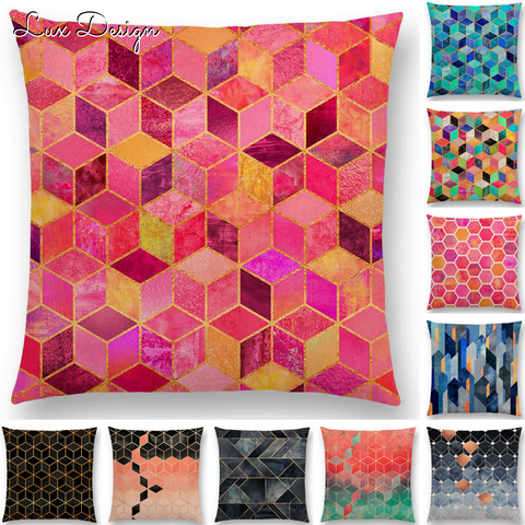 Linen Cushion Covers - Abstract Nature Geometric Patterns