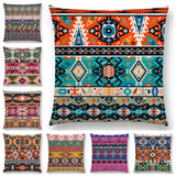 Linen Cushion Covers - Aztec Abstract Geometric Patterns