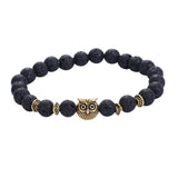 Volcanic Lava Stone Owl Bracelet Owl