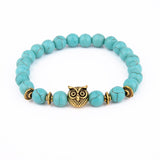 Volcanic Lava Stone Owl Bracelet Owl