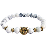 Volcanic Lava Stone Owl Bracelet Owl