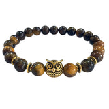 Volcanic Lava Stone Owl Bracelet Owl