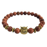 Volcanic Lava Stone Owl Bracelet Owl