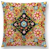 Linen Cushion Covers - Boho Millefiori Geometric Mandala designs