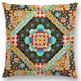 Linen Cushion Covers - Boho Millefiori Geometric Mandala designs