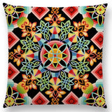 Linen Cushion Covers - Boho Millefiori Geometric Mandala designs
