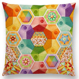 Linen Cushion Covers - Boho Millefiori Geometric Mandala designs