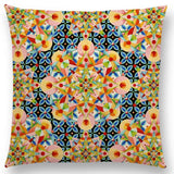 Linen Cushion Covers - Boho Millefiori Geometric Mandala designs