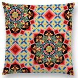 Linen Cushion Covers - Boho Millefiori Geometric Mandala designs