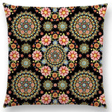 Linen Cushion Covers - Boho Millefiori Geometric Mandala designs