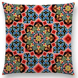 Linen Cushion Covers - Boho Millefiori Geometric Mandala designs