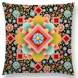 Linen Cushion Covers - Boho Millefiori Geometric Mandala designs