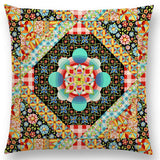 Linen Cushion Covers - Boho Millefiori Geometric Mandala designs