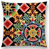 Linen Cushion Covers - Boho Millefiori Geometric Mandala designs