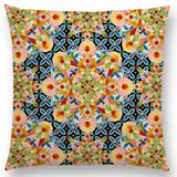 Linen Cushion Covers - Boho Millefiori Geometric Mandala designs