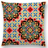 Linen Cushion Covers - Boho Millefiori Geometric Mandala designs