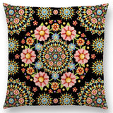 Linen Cushion Covers - Boho Millefiori Geometric Mandala designs