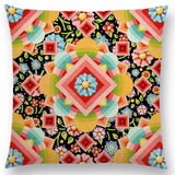 Linen Cushion Covers - Boho Millefiori Geometric Mandala designs