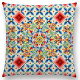 Linen Cushion Covers - Boho Millefiori Geometric Mandala designs