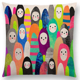 Linen Cushion Covers - Geometric Shapes Letters & Patterns