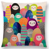 Linen Cushion Covers - Geometric Shapes Letters & Patterns