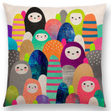 Linen Cushion Covers - Geometric Shapes Letters & Patterns