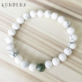 White Howlite & African T-urquoise Beaded Bracelet - Set